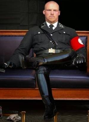 Gay Nazi - Nazi SS officer in his full masterful uniform and tall black leather boots