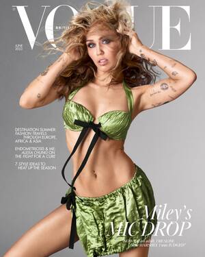 Brunette Miley Cyrus Porn - Miley Cyrus Impresses on British Vogue June 2023 Cover