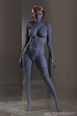 Anime Body Paint Porn - X-Men Mystique body paint cosplay