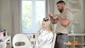 Hairdresser Porn Flirt - Nympho Blonde Rebel Rhyder Takes DP Slamming At The Hairdressers â€“ PornXP