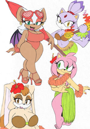 Flower Porn Anthro - Hentai Topless - amy rose anthro bat breasts cat coconut bra flower grass  skirt hedgehog - Hentai Pictures