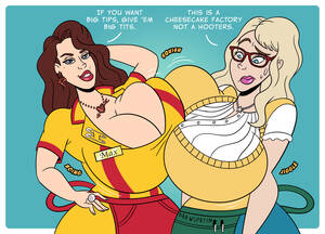 2 Broke Girls Cartoon Sex - Rule 34 - 2 broke girls 2girls bernadette rostenkowski-wolowitz breast  press celebrity cleavage clothed drawsputin female only kat dennings max  black melissa rauch necklace real person speech bubble symmetrical docking  text the