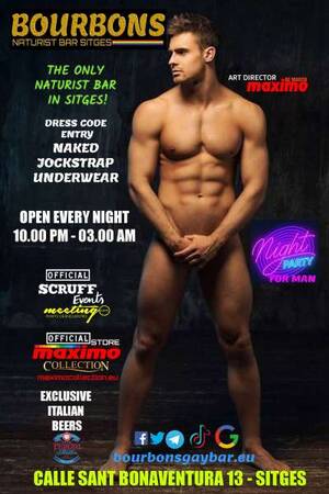 naturist party - Bourbons Naturist Bar, Sitges - GayOut 2024