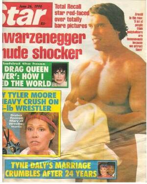 Arnold Schwarzenegger Porn Magazine - Schwarzenegger, Arnold / In Nude Shocker | Magazine Article with 3 Photos |  1990