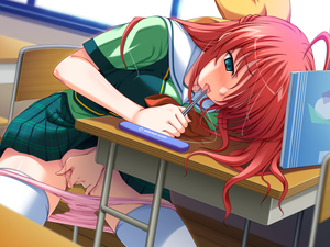 anime masturbation fingering panties - Rule 34 - blush fingering game cg masturbation panties pussy juice red hair  seifuku soushinjutsu mobius thighhighs underwear yukirin | 1185138