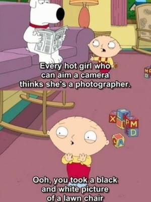 Lois Griffin Breastfeeding Caption Porn - stewie on photography. can aim a camara' In thinks she' s a photographer. ,  a black and white\