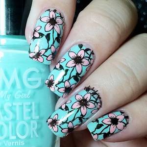 nice nails - BP-L029 Tulip Pattern Stamp Template https://www.instagram.com