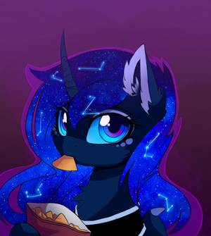 Moon Princess Porn - #1296729 - artist:magnaluna, chips, color porn, cute, food, looking at you,  lunabetes, princess luna, purple background, safe, simple background, ...