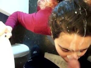 Bathroom Facial Porn - Huge facial in bathroom | xHamster