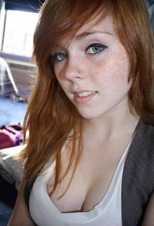 Freckled Redhead Porn - Redhead; freckles and cleavage Porn Pic - EPORNER