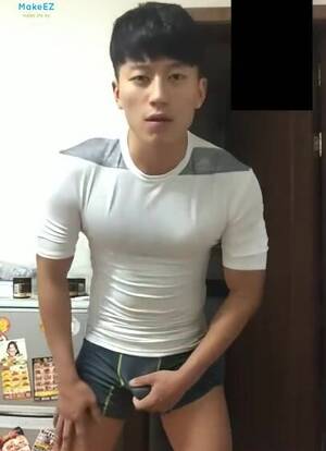 korean cock wanking - Korean athlete is taking his top off and revealing a gorgeous body before  masturbation - GotGayPorn.com