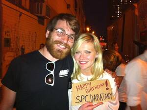 Kirsten Dunst Dick Porn - My brother asked Kirsten Dunst to hold a sign up for my other brother  serving overseas. Pretty awesome of her. : r/reddit.com