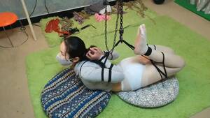 asian hogtie bondage - BoundHub - Chinese bondage - One leg hang & hogtied