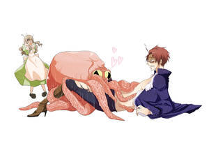 Hetalia Hungary Porn - austria (hetalia), hungary (hetalia), paul the octopus, axis powers hetalia,  brown hair, dress, flower, glasses, long hair, surprised, tentacles, you  gonna get raped - Image View - | Gelbooru - Free Anime and Hentai Gallery