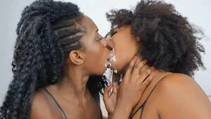 black lesbians sloppy kissing - LESBIAN: SLOPPY EBONY LEZ KISS - ThisVid.com