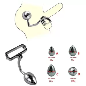 cock lock anal intruder cock ring butt plug - Gay Butt Plug Stainless Steel Metal Anal Hook With Ball Penis Ring For Men  18+ Sex Toys Anal Plug Dilator Chastity Lock Cockring - AliExpress