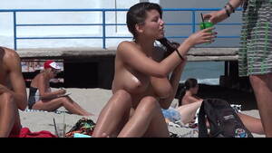 Big Pierced Tits Beach - On the beach - Piercing Bitch, Big Nipples, Nudist - MobilePorn