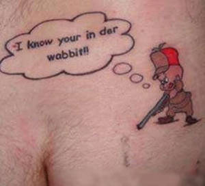 Bad Tattoo Porn - Elmer Fuddrabbitt hole tattoos worst tattoos, Funny pictures, ugliest  tattoos, WTF, Fail