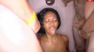 black bitch piss - Group cum and piss for black bitch - ThisVid.com