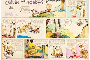 Calvin And Hobbes Comic Strip Porn - Hand-Colored 'Calvin and Hobbes' Strip Sells for $480,000 | Smart News|  Smithsonian Magazine