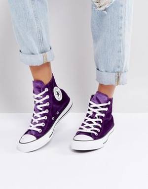 converse - Converse Chuck Taylor High Sneakers In Purple Velvet