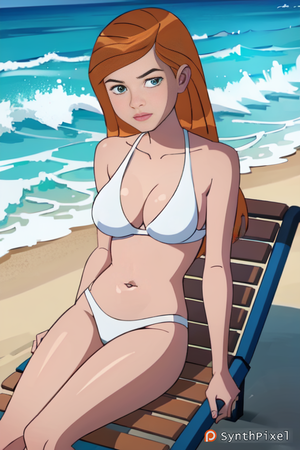 Gwen Ten Porn Bikini - Rule 34 - 1girls ai generated beach ben 10 ben 10 alien force ben 10  ultimate alien bikini breast cartoon network chair detailed female female  only green eyes gwen tennyson gwen tennyson (