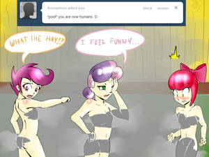 Mlp As Humans Porn - e621 2012 4:3 alternate_species apple_bloom_(mlp) ask_blog blush breasts  butt child english_text