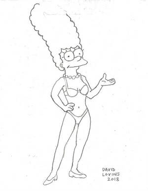 Marge Simpson Porn Pencil Art - Marge Simpson in her bra and panties Art Print by David Lovins - Pixels