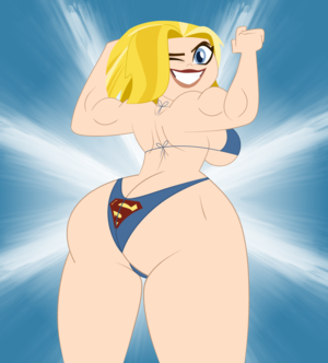 Bikini Superhero Porn - Rule 34 - ass cleavage big ass bikini blonde hair butt crack codykins123 dc  dc comics dc super hero girls flexing kara danvers looking at viewer  looking back muscles muscular female one