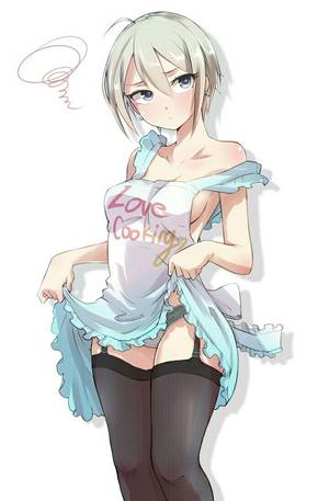 hentai girl in apron cooking - ishii takuma the idolm the idolm cinderella girls shiomi shuuko fishnets  naked apron pantsu skirt lift stockings thighhighs