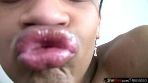 big lip dick sucking black tranny - Ebony shemale with big lips sucks on my dick while stroking - XVIDEOS.COM