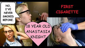 Before And After Smoking Porn - 18 year old student Anastasia Knight cigarette for the first time with her  math teacher \