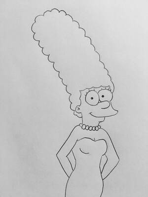 Marge Simpson Porn Pencil Art - Marge Simpson Line Art by CaptainEdwardTeague on DeviantArt