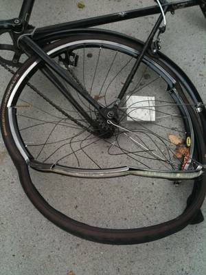 fucked on bike - the most fucked up wheel i've ever seen, i think