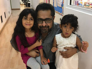 bad school girl - Suman Ghosh with daughters Maya and Leela