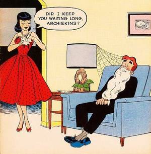 50s Style Comics - vintage cartoons of the 1950s | Veronica & Archie, http://gothicfeverdream.