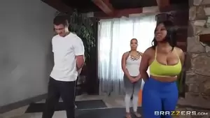 fucking for milfs during yoga lesson - Voluptuous, ebony milf got extremely aroused during a yoga class and wanted  to get fucked after that - Sunporno