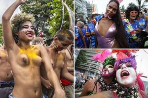 nude beach brazil festival - Topless revellers and sizzling samba dancers take to Rio streets as they  gear up for Carnival 2018 | The Irish Sun