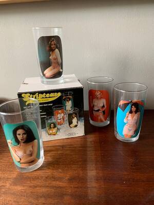 naked lady glasses - Vintage 70's Sip and Strip Glasses, Nude, Striptease, Highball - Etsy