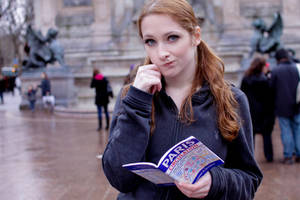 Aurora Viper - A pretty redhead tourist lost in Paris, seduced and fucked in the ass