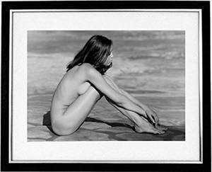 black and white pictures of people on the beach nude - "Naturist" Framed Print Of A Sexy Lady Nude On The Beach. Black