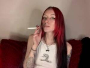 Emo Smoking Porn - Tattooed red haired emo girl smoking cigarette | free xxx mobile videos -  16honeys.com