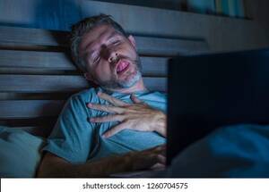 Facial Sleeping Porn - Young Aroused Man Alone Bed Playing Stock Photo 1260704569 | Shutterstock