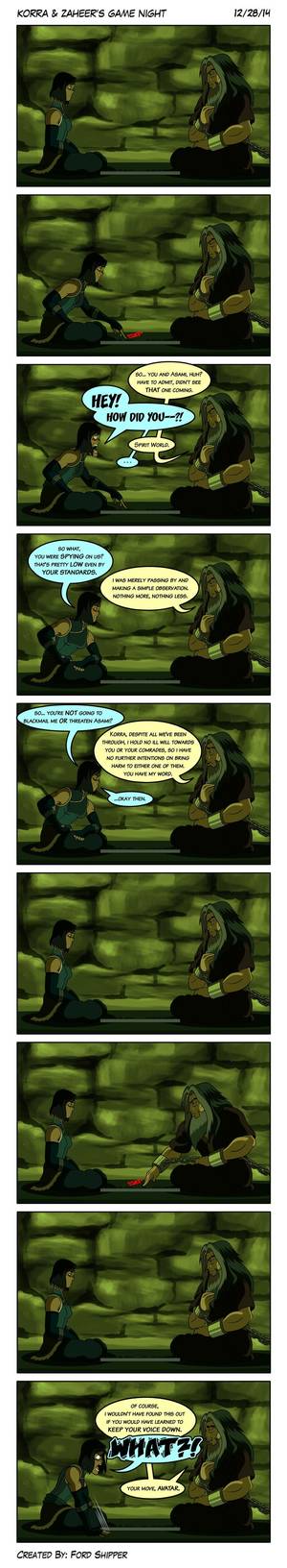 Korrasami Fan Fiction Xxx - Korra and Zaheer's Game Night by Mystic-Forces on DeviantArt