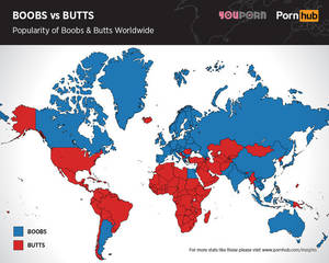 Geography Porn - This map revealing the great global divide between porn searches for  â€œboobsâ€ and porn