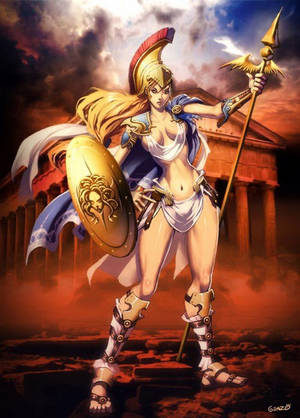 greek mythology cartoon sex - Athena (Minerva) Greek Goddess - Art Picture by GenzoMan