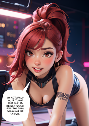 Fan Art Porn Caption - Rule 34 - ai generated assertive female caption cyberpunk eye contact  imminent oral implied oral looking at viewer original original character  pov sci-fi science fiction solo solo female solo focus speech speech