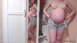 hot pregnant mommies - Hot sexy pregnant mommy trying on her tight clothes on huge pregnant belly  - Free Porn Videos - YouPorn