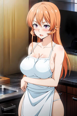 hentai girl in apron cooking - Busty Hentai - 1girl alluring apron only big breasts blush kitchen koikoi  (artist) naked - Hentai Pictures