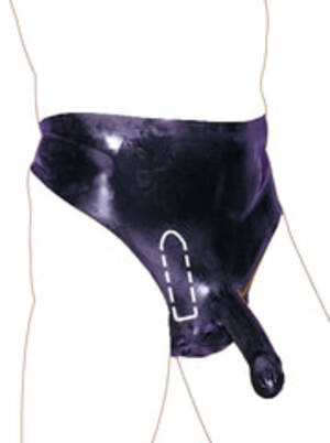 latex sheath pants sex - Moulded Black Rubber Male Pants with Sheath & Rear Butt â€“ Skin Two UK